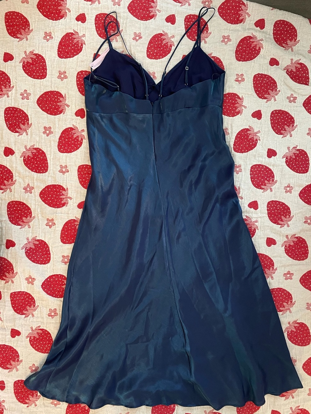 wild fable Iridescent Blue Maxi Slip Dress with Adjustable Straps - Picture 5 of 11